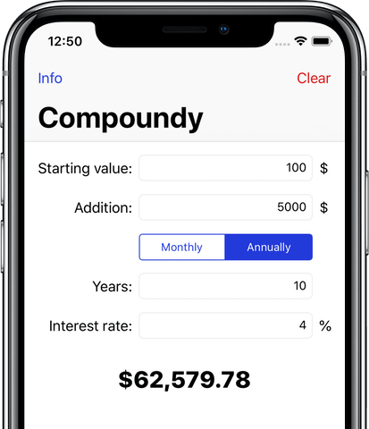 Compound interest - iPhone X