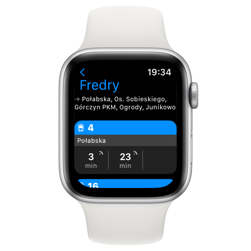 Departures on Apple Watch