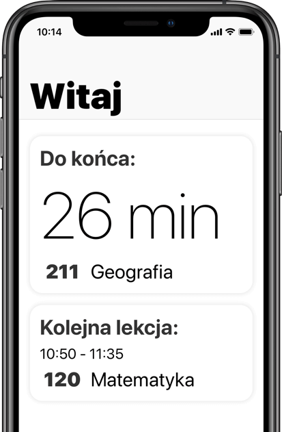 Plan lekcji - Ekran główny - iPhone X