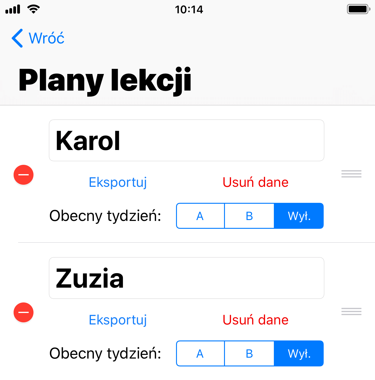 Wiele planów lekcji